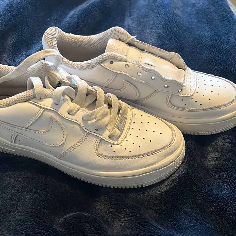 All white Air Force size 4.5 kids